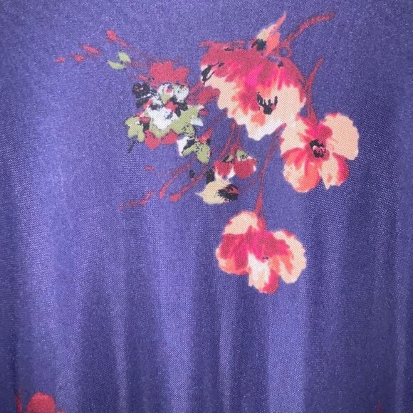 Isabel Maternity Blue Floral Rayon Dress Long Sleeve Size XXL - Picture 5 of 8